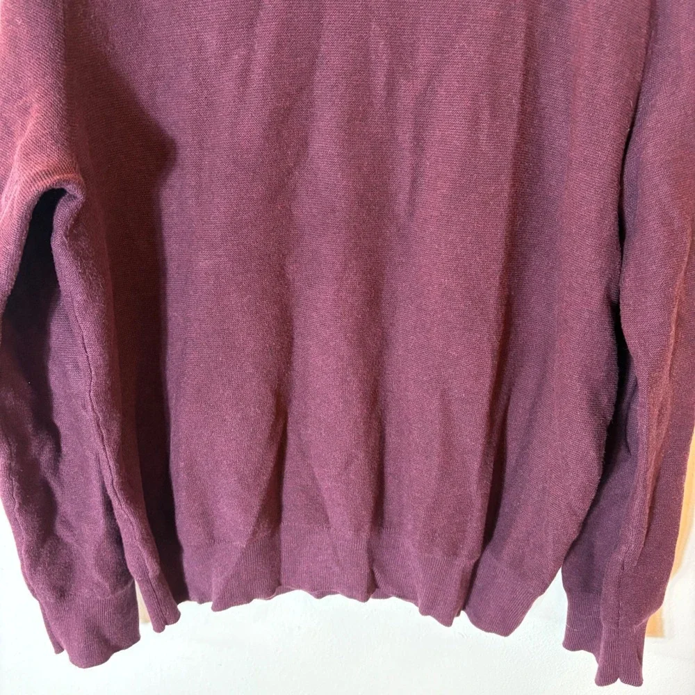 J. Crew Mens Burgundy 100% Cotton Crewneck Sweater‎ Size Medium